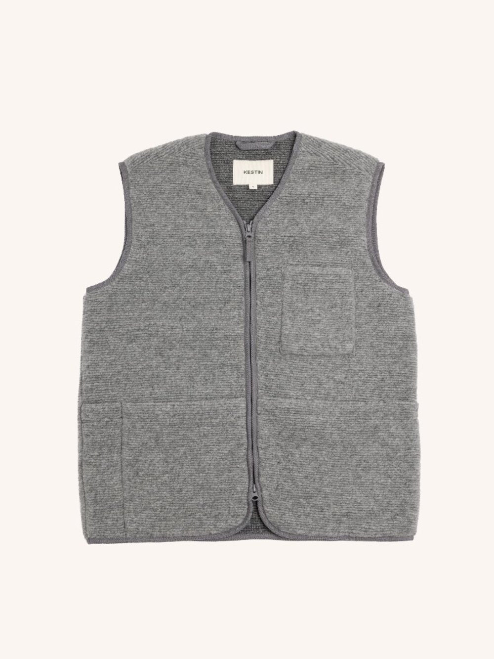 Kestin Bute Vest in light Gray wool NWT